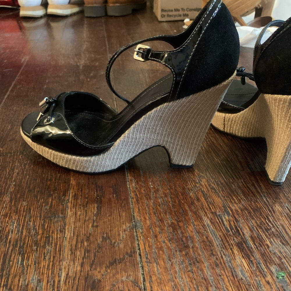 TOD’S black patent leather and suede espadrilles 8